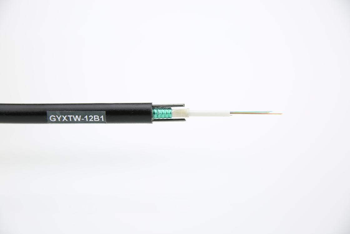 G652D GYXTW 2-12 कोर के साथ आउटडोर एरियल बख्तरबंद फाइबर ऑप्टिक केबल