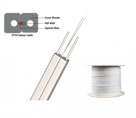 मौसम प्रतिरोधी सिंगल-मोड FTTH इनडोर ड्रॉप केबल 1-12 सीमलेस कनेक्शन के लिए कोर
