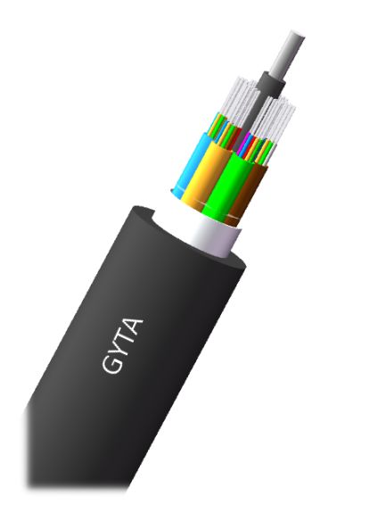 2-144 कोर GYTA स्ट्रैन्डेड एल्यूमीनियम टेप बख्तरबंद ऑप्टिकल केबल